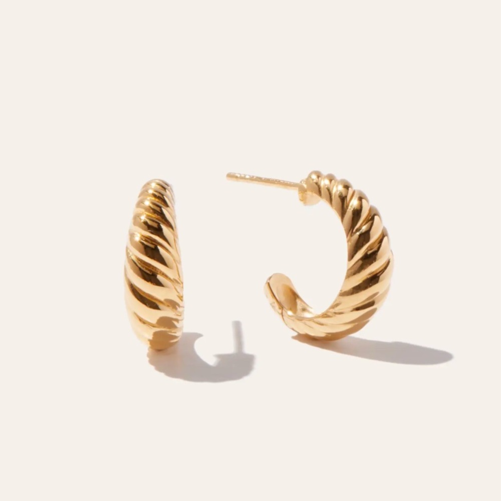Quince Croissant Hoop Earrings